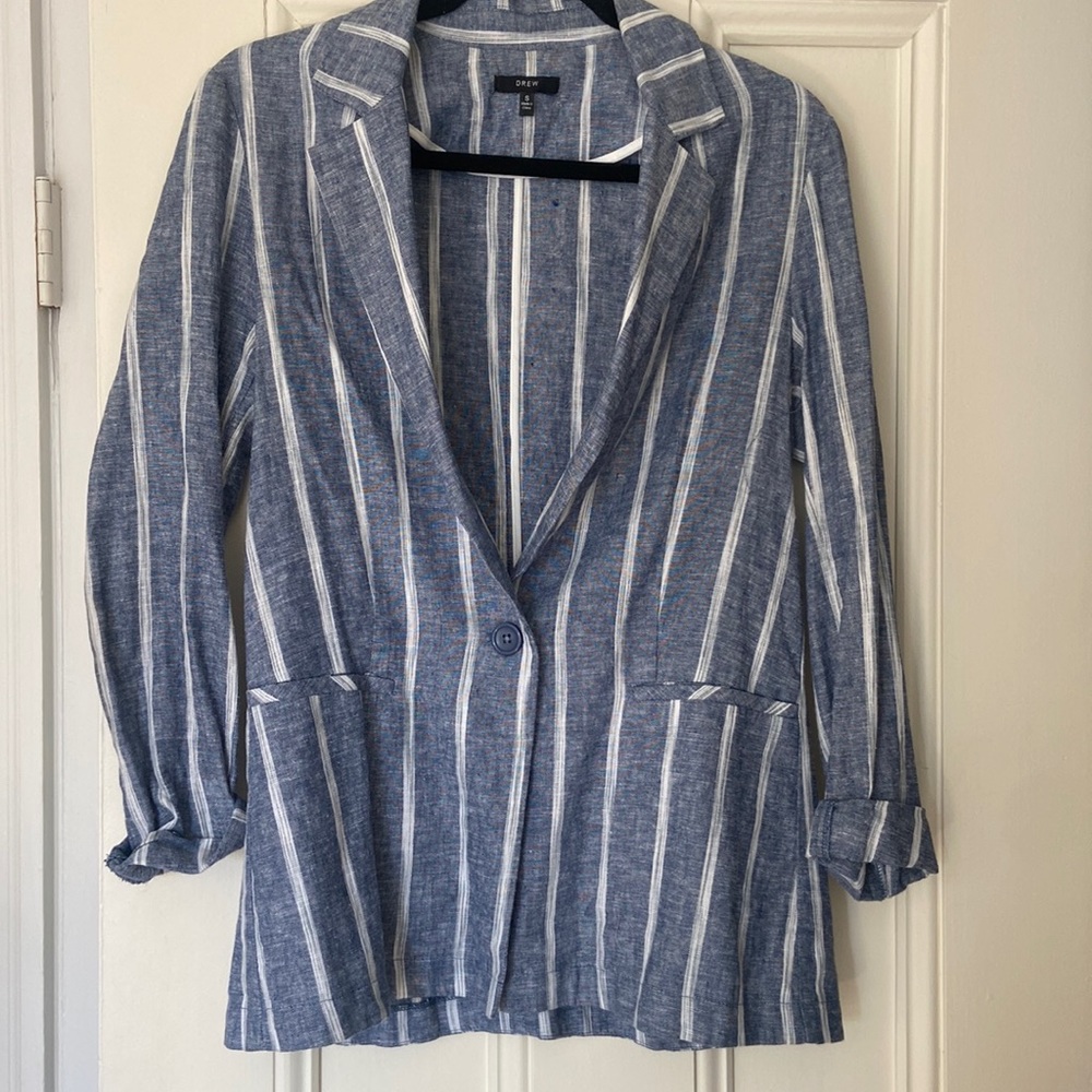 Drew linen blue blazer